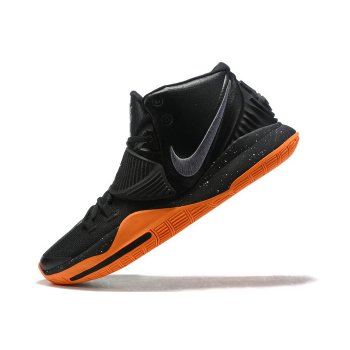 2019 Nike Kyrie 6 Black Orange-Metallic Silver Shoes